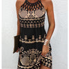 Print Dress Casual Halterneck Summer Clothes