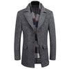 MAXIME scarf collar woolen men's long coat