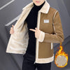 Leather Cotton-padded Coat