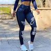 Ladies Stretch Faux Denim Leggings