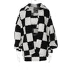 Maxime Black And White Plaid Thickened Coat