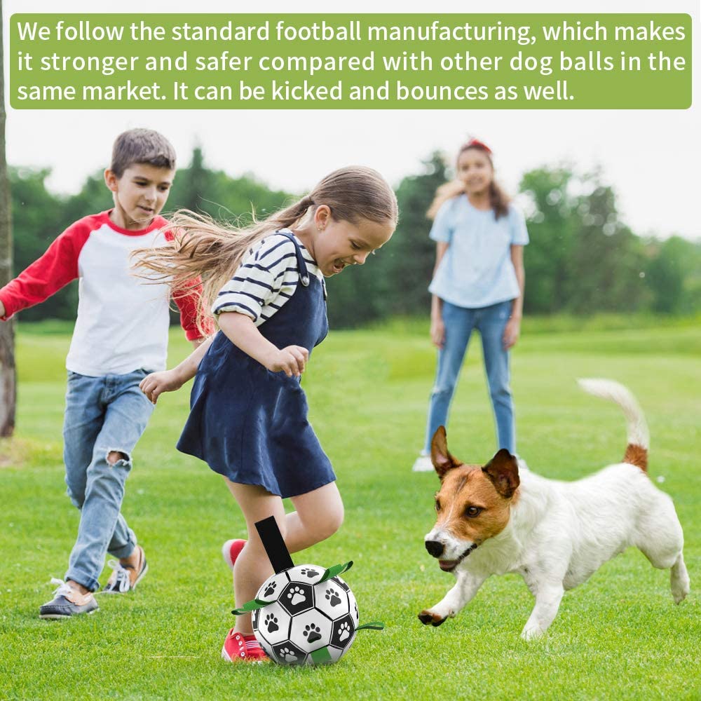 Dog Toys Interactive Pet Football Toys with Grab Tabs Dog Outdoor training Soccer Pet Bite Chew Balls for Dog accessories