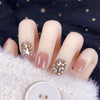 Champagne Gold Full Diamond Manicure Patches Wearing Nails Finished