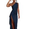 Elegant Slim-fit Solid Summer Satin Dresses