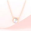 Trendy solitaire moonstone necklace