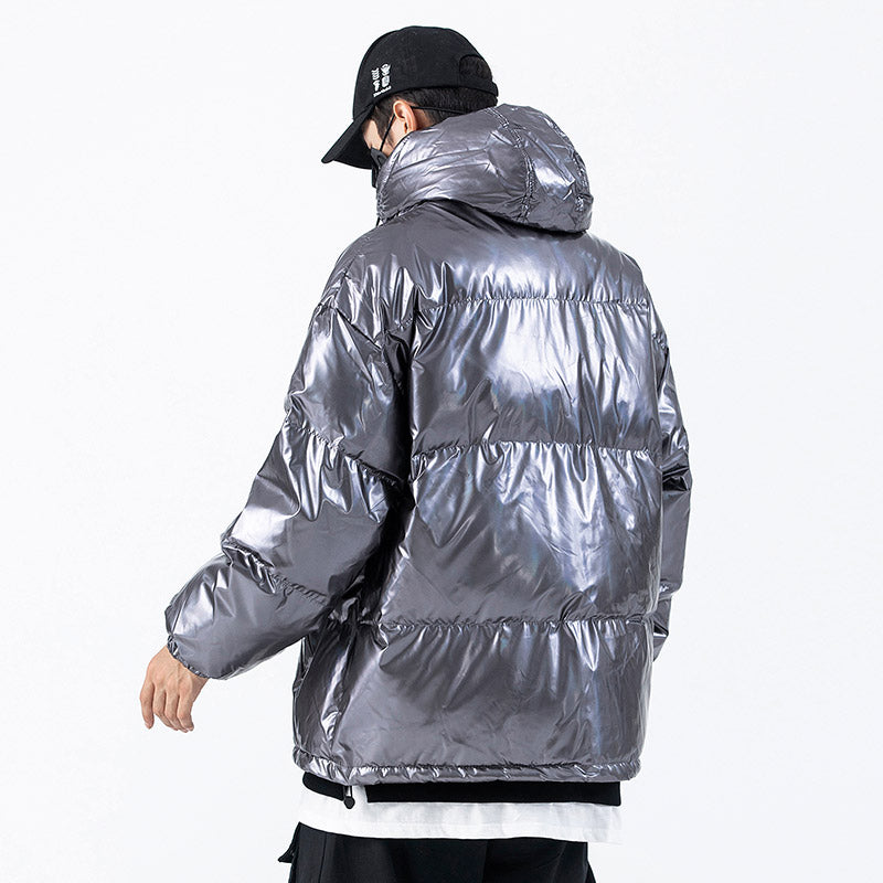 Dark Reflective Cargo Parkas Jackets Mens Hip Hop Streetwear Padded Jackets Harajuku Windbreaker Parka Coats Techwear