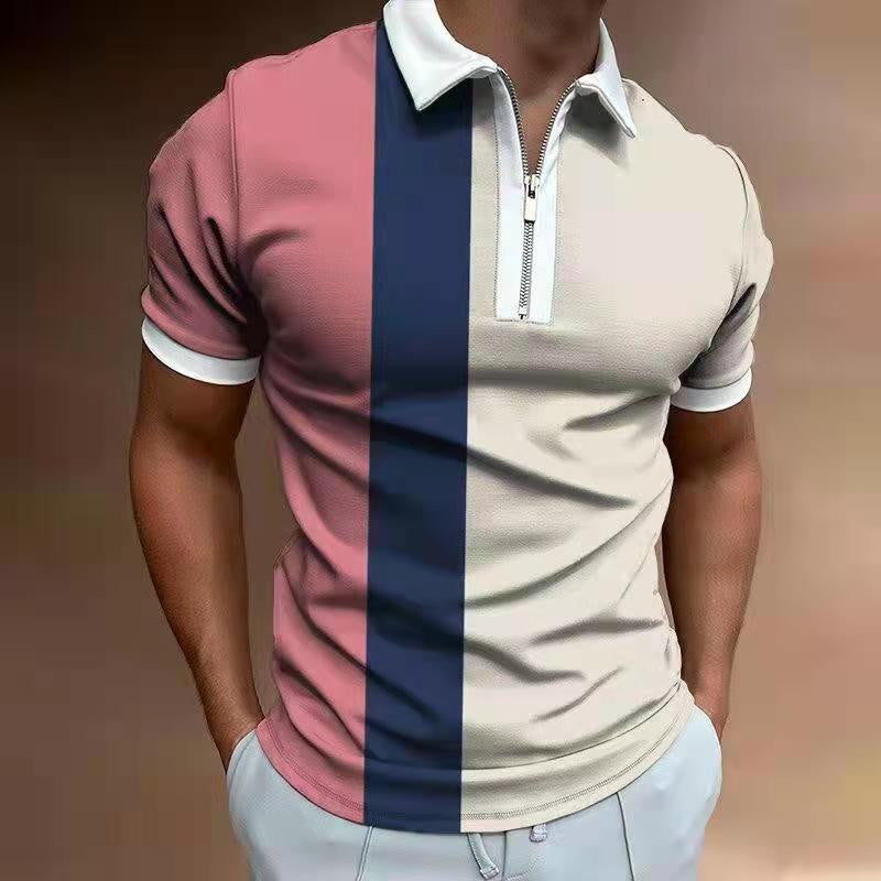 POLO Shirt Striped Printed Short Sleeve