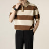 Polo Shirt Casual Striped Short Sleeve