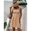 Summer Square-neck Ruffled Sleeveless Dress