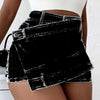 Denim Skinny Mini Skorts Skirt