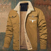 Men's Fleece-lined Cotton Casual Jacket Winter Lapel Single