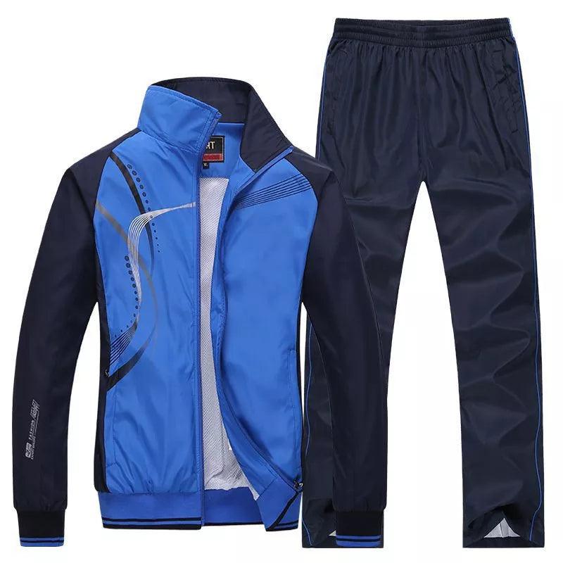 Men Tracksuit 2 Piece Sets Sports Suit Jacket+Pant Sweatsuit - MAXIME