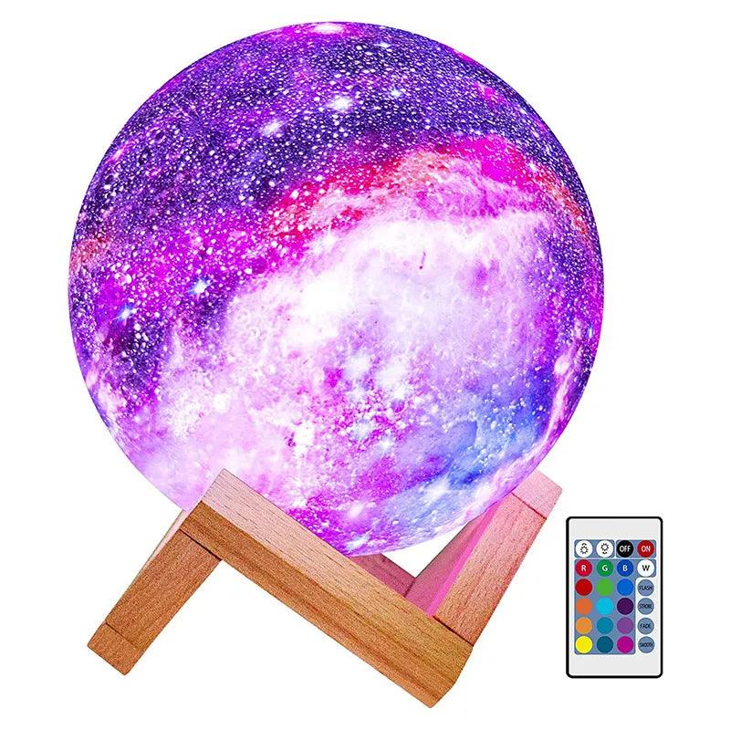 Moon Lamp Kids Night Light Galaxy Lamp 16 Colors LED 3D Star Moon Light Change Touch And Remote Control Galaxy Light For Gifts - MAXIME