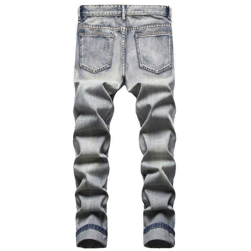 Nostalgic Jeans Ripped Special Embroidered Men's Pants