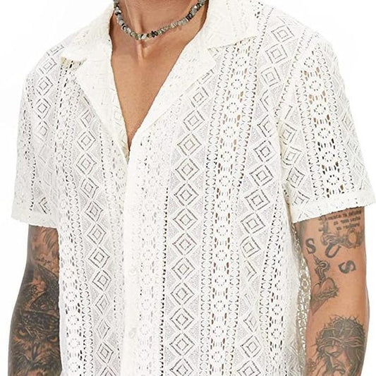 Maxime Lace Shirt Hollow Out See-through