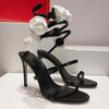 Lace-up Stiletto Heel Round Toe Flower Decorative Women's Sandals - MAXIME