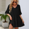 Maxime Short Sleeve Lace-up Dress - MAXIME