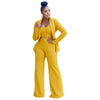 Maxime Suit Jacket Vest Wide Leg Pants Three Piece Set - MAXIME