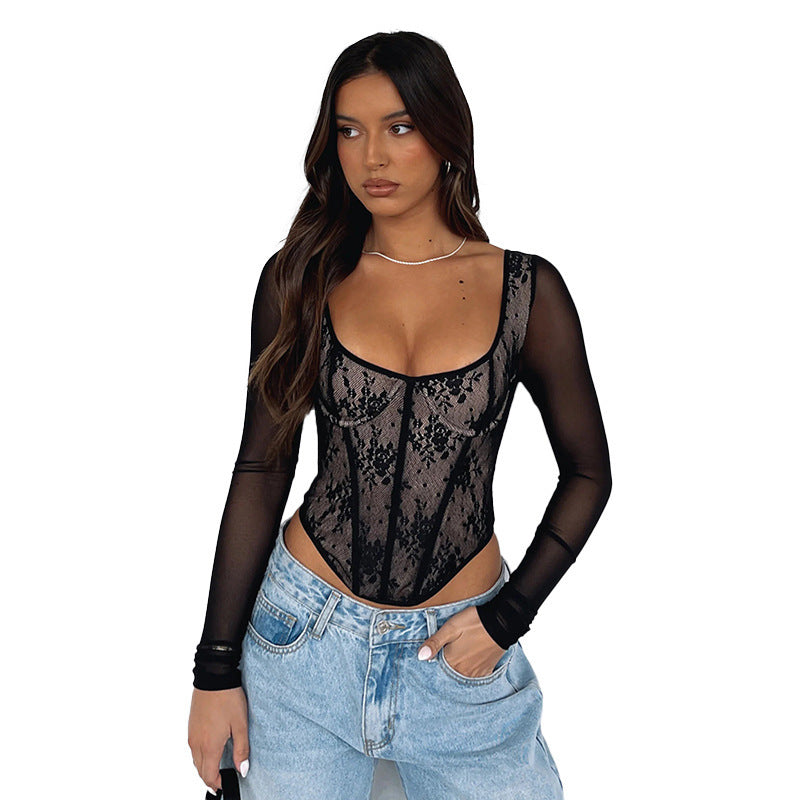 Maxime Lace Long-sleeved Top