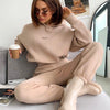 MAXIME Knitted Fleece Casual Suit Two-piece Set