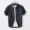 Simple Cotton And Linen Square Collar Shirt Men - MAXIME