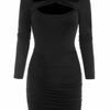 Maxime V-neck Long Sleeve Narrow Dress - MAXIME