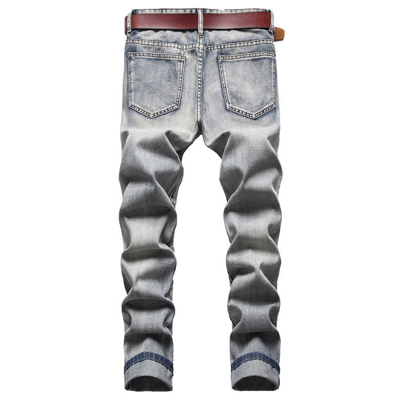 Nostalgic Jeans Ripped Special Embroidered Men's Pants