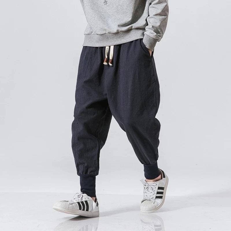 Men Solid Elastic Waist Streetwear Joggers - MAXIME