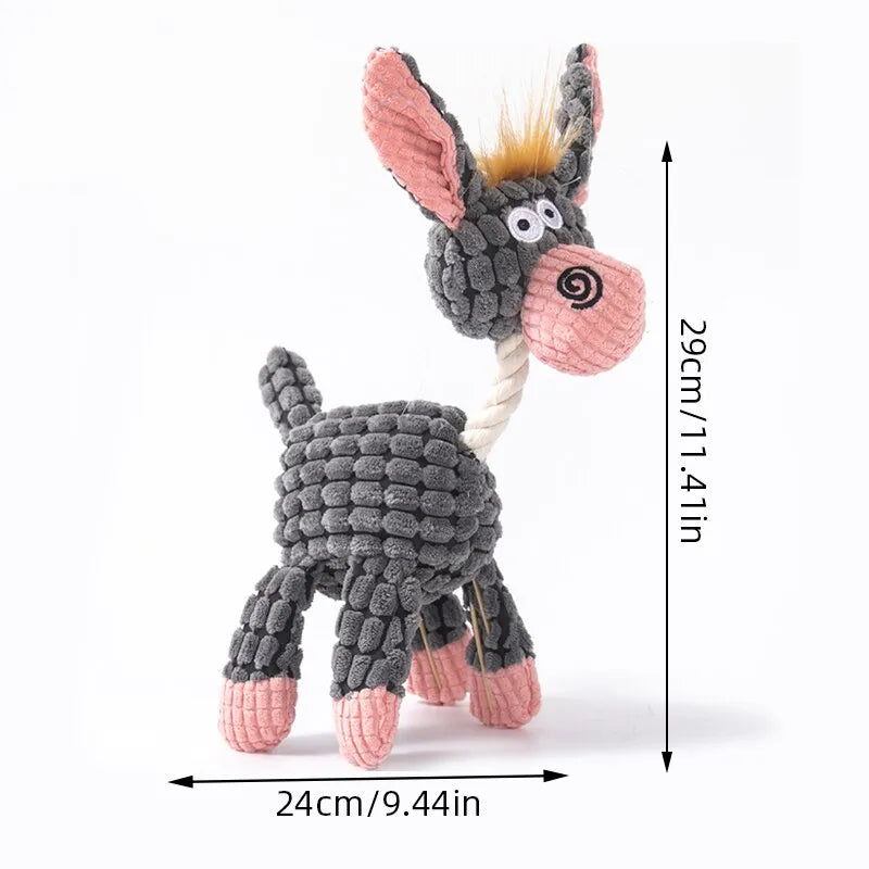 Maxime Dog Sounding Toy Molar Training Decompress Interactive Bite Resistant Donkey Shape Plush Toys Pet Supplies