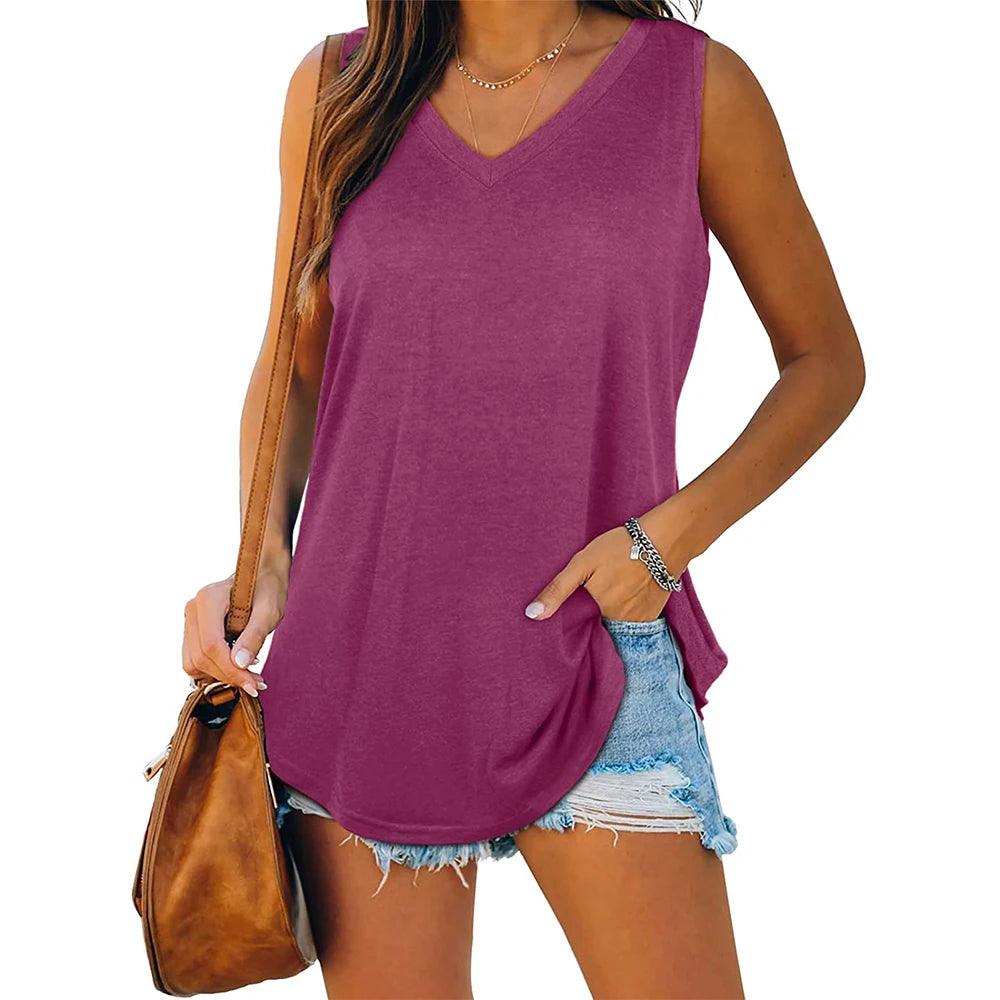 V Neck Casual Summer Sleeveless - MAXIME