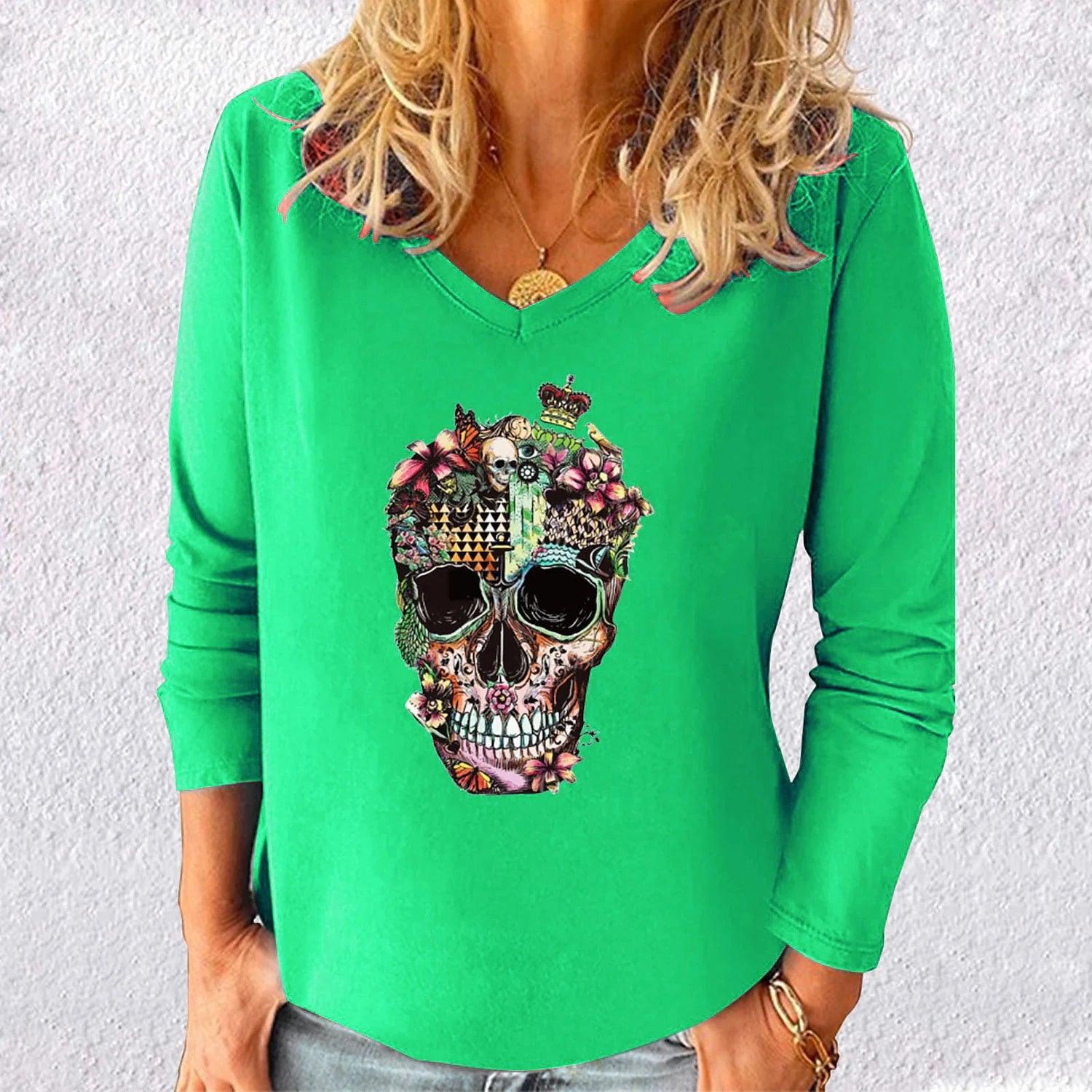 Women's Tops Casual Home V Neck Long Sleeve Basic T Shirt Tee XS-8XL - MAXIME