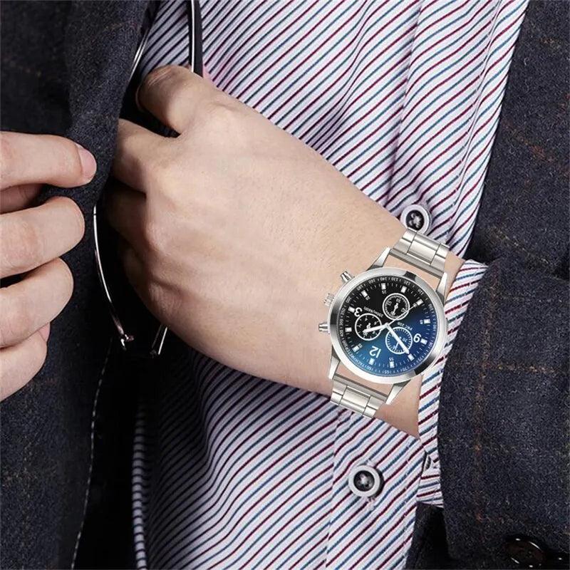 Maxime Fashion Mens Stainless Steel Watches Luxury Quartz Wristwatch Clock Men Business Casual Watch Relogio Masculino - MAXIME