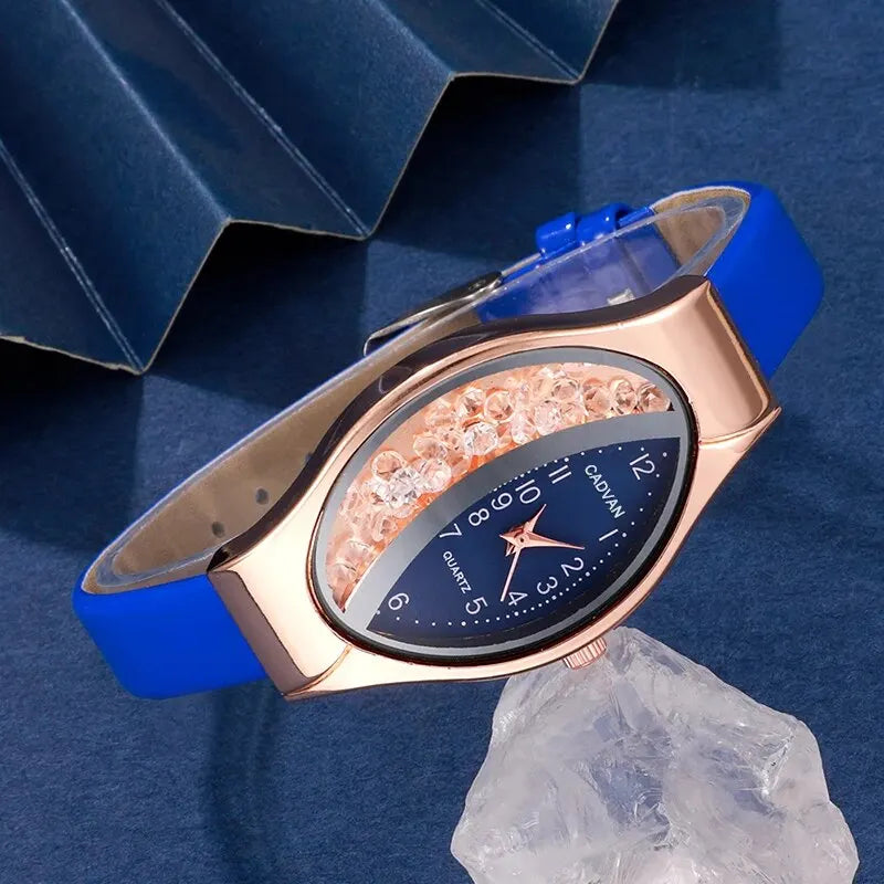 Maxime 6PCS Set Women Fashion Quartz Watch Female Clock Rhinestone Dial Luxury Brand Design Women Watches Simple Ladies WristWatch