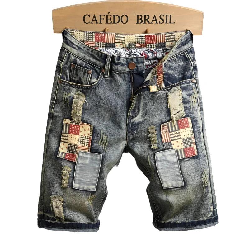 Straight Slim Denim Shorts Male Brand Pants - MAXIME