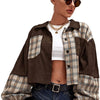 Women's Patchwork Lapel Short Coat