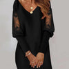 Long-sleeved V-neck Dress