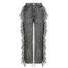 Ladies Gray Raw Edge Tie-Dye Jeans