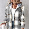 Maxime Wear Solid Color Plaid Hooded Jacket