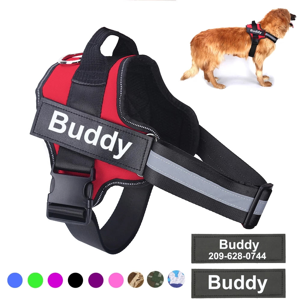 Adjustable Pet Harness Vest For Small Large Dog Custom Patch Pet Supplies