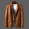 Leather Jacket Thin Lapel