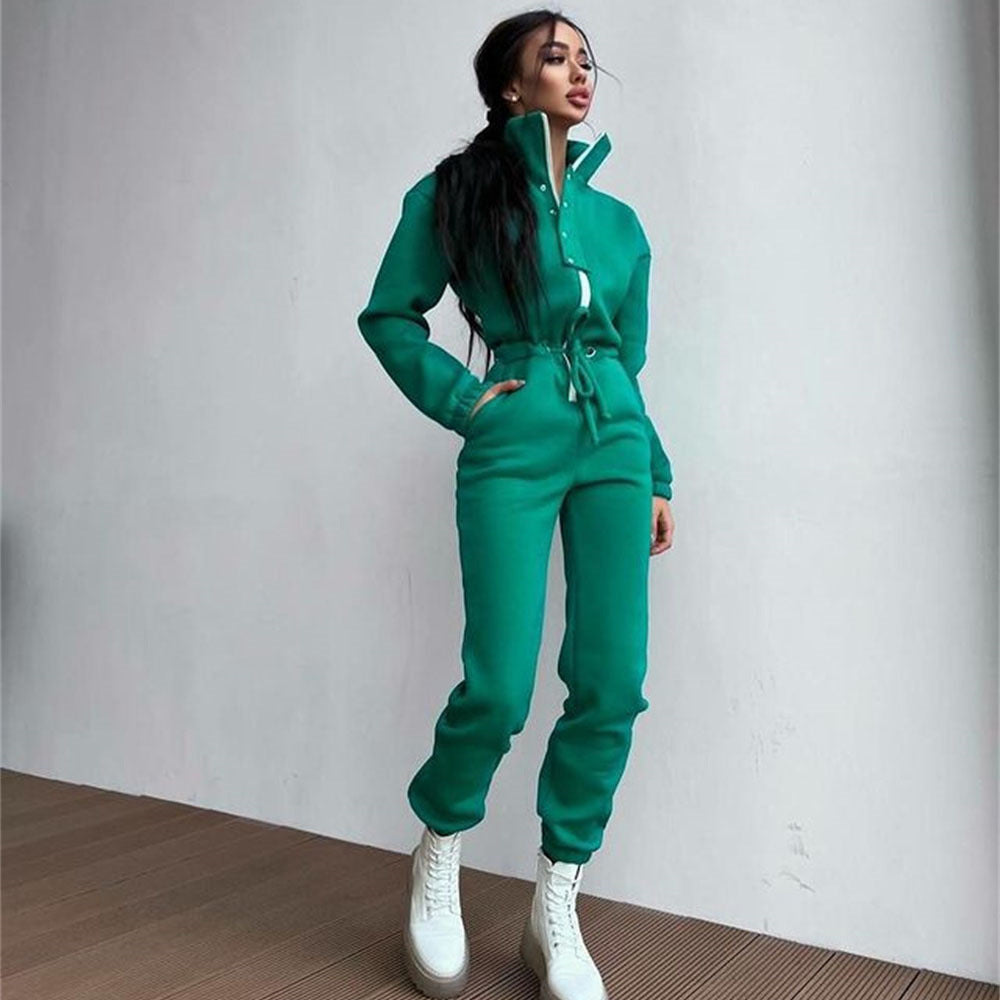 Maxime Stand-up Collar Leisure Jumpsuit