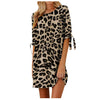 Maxime Leopard Print Round Neck Dress