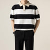 Polo Shirt Casual Striped Short Sleeve