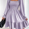 Maxime Square Neck Ruffled Swing Dress