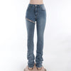 Statement Detachable Jeans High Waist Slim Trousers