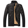 Leather Jacket Plus Velvet Washed