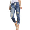 Women's Lace Up Nine Points Skinny Pants