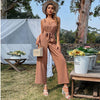 Sexy Cutout Belt Sling Wide-Leg Jumpsuit