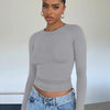 Maxime Knitwear Tight Casual Long Sleeve T-shirt