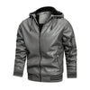 Men's Spot Hooded Leather Jacket Men